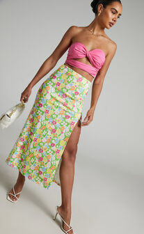 Dannie Floral Midi Skirt in Posey Floral