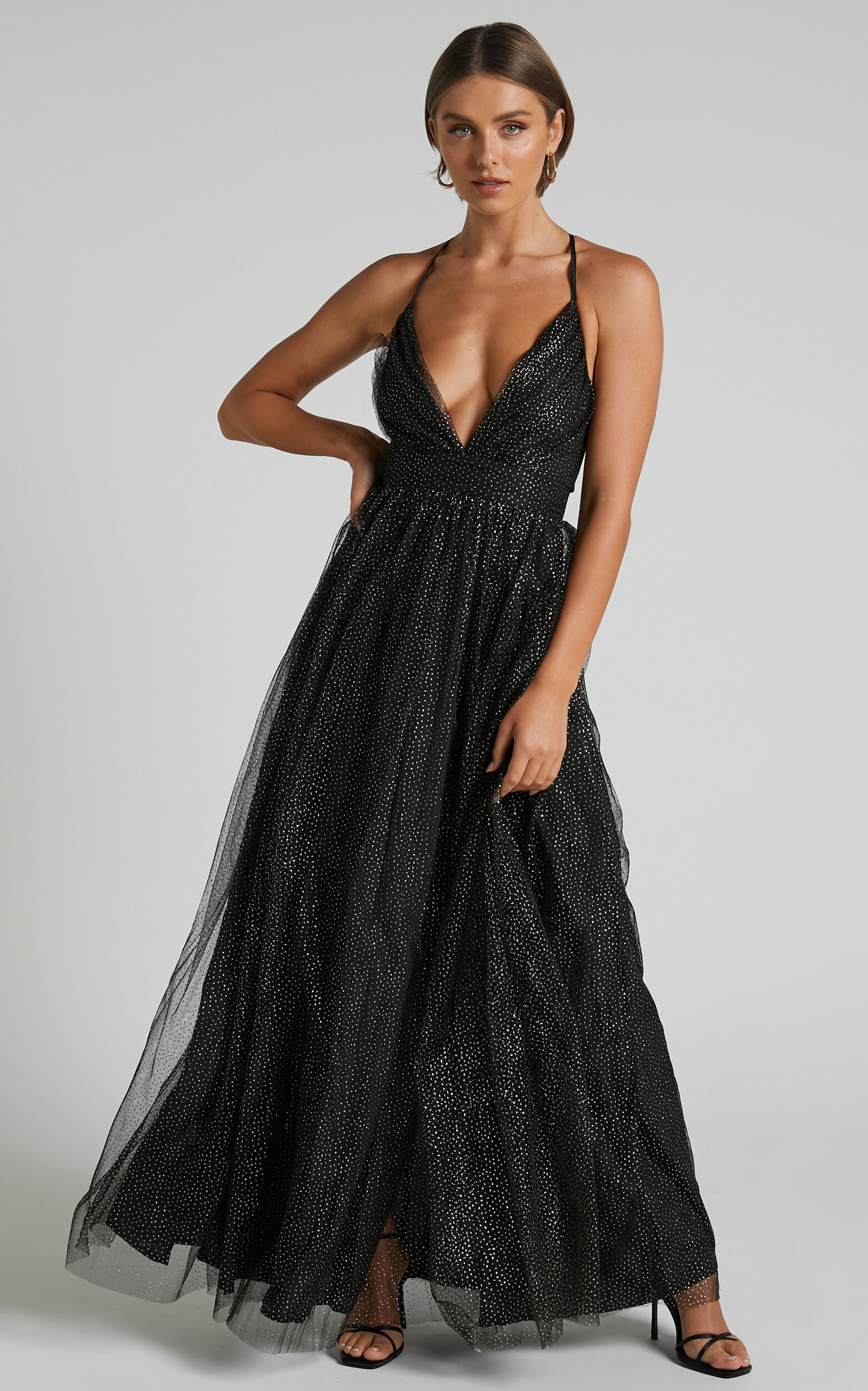 Tell Me Lies Dress in Black Spot Tulle - 04, BLK1, super-hi-res image number null