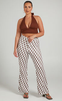 Lenny Pants in Brown check