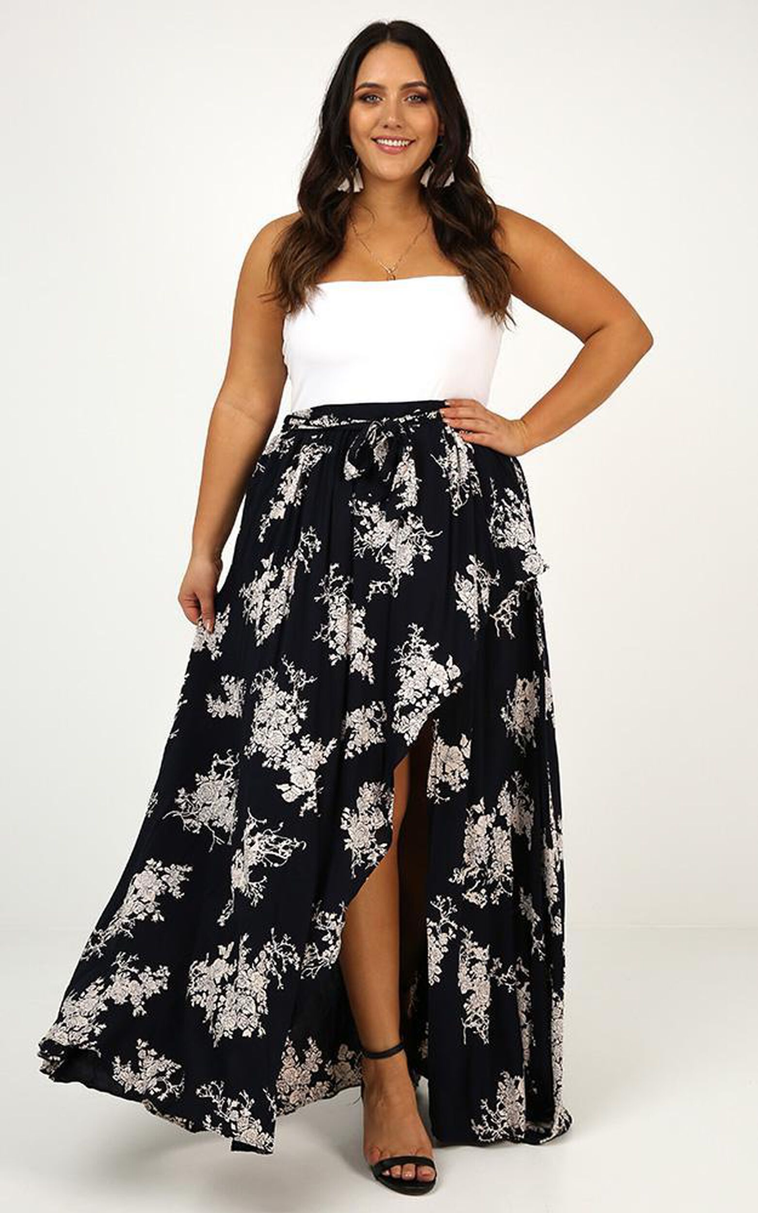 Breath Of Fresh Air Maxi Skirt In Navy Floral | Showpo USA