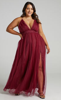 Tell Me Lies Dress in Wine Tulle