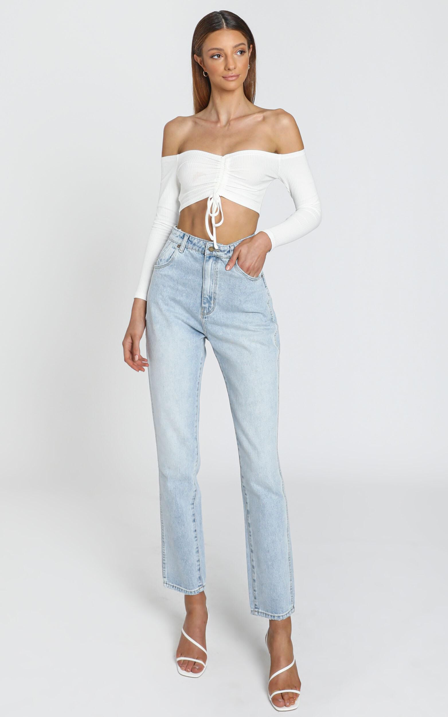 Karlo Ruched Front Top in White | Showpo