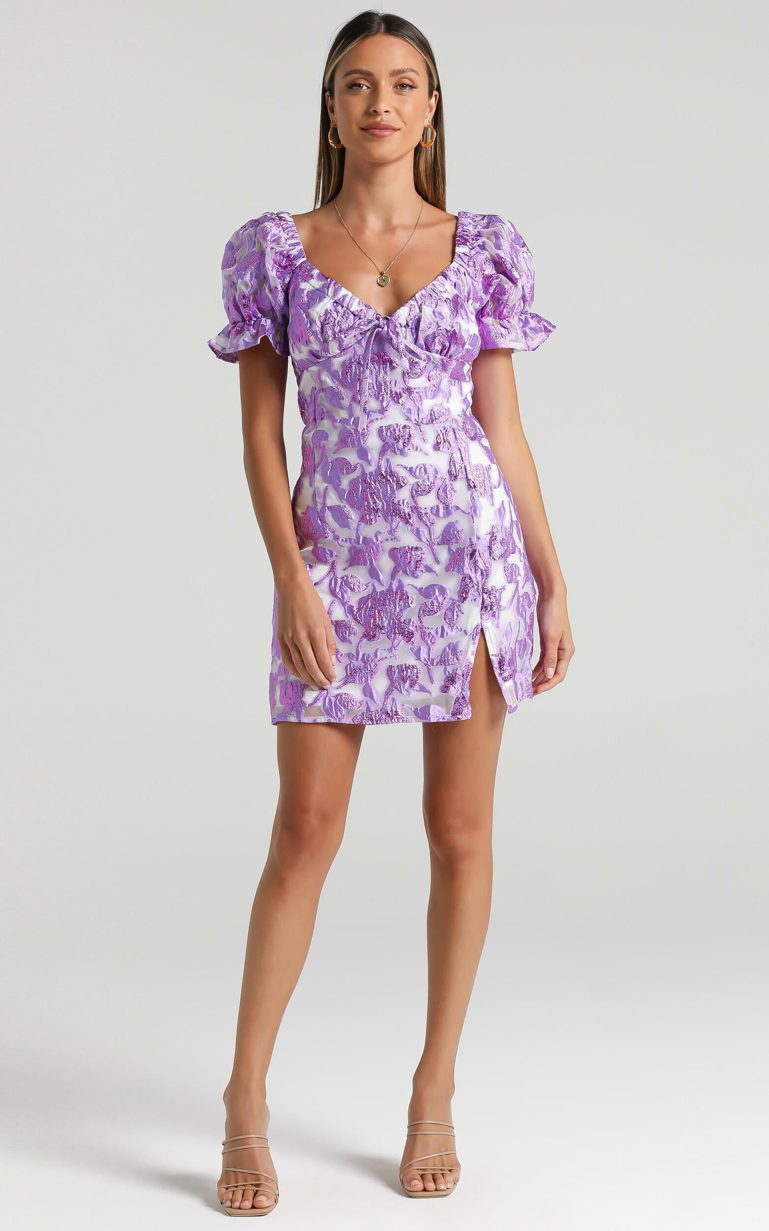 Kammie Dress in Purple Floral | Showpo USA