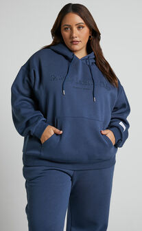 Sunday Leisure Club - The Lazy Hoodie SLC Graphic in Petrol Blue