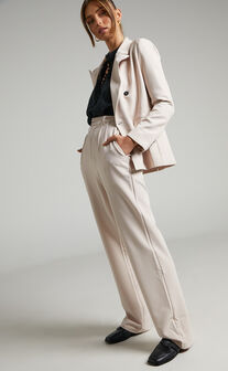Davena High Waisted Tailored Pants in Sand