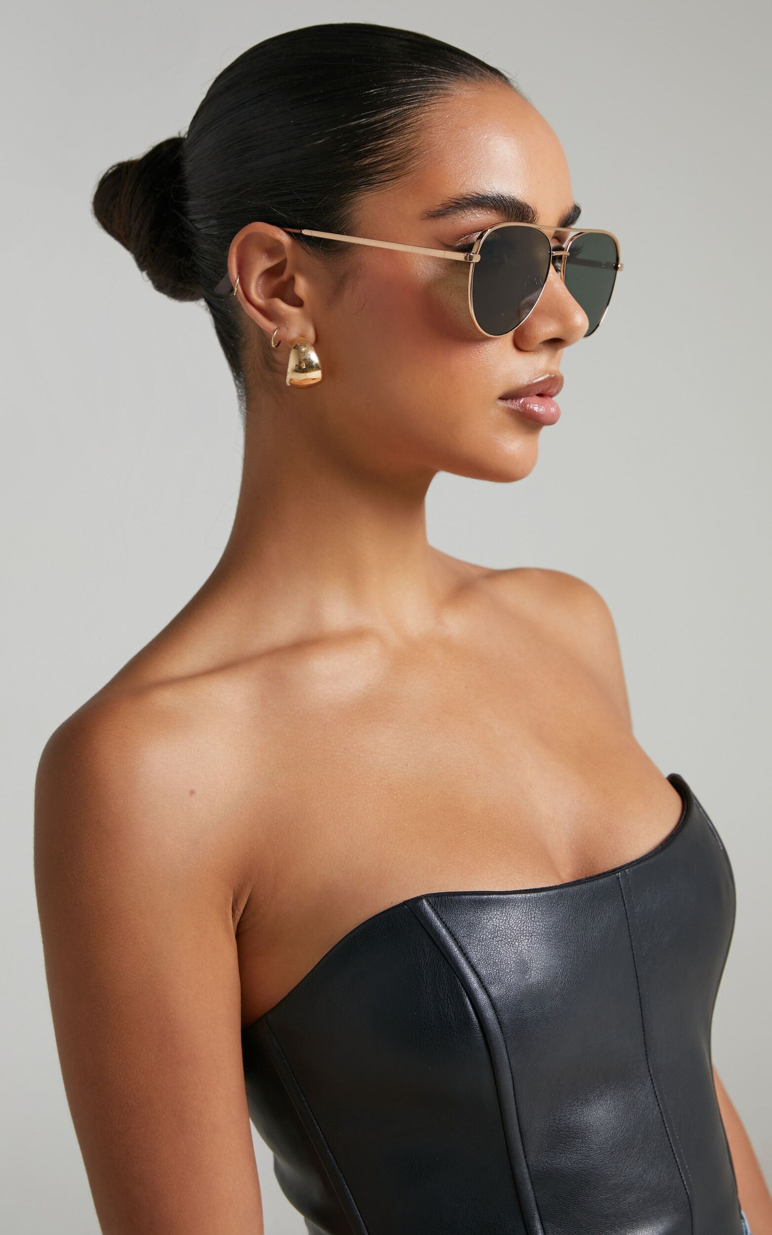 Peta And Jain - Lisbeth Sunglasses in Gold/Green - NoSize, GLD1, super-hi-res image number null