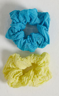 Dayna Scrunchies - Pack of 2 in Blue/Lime