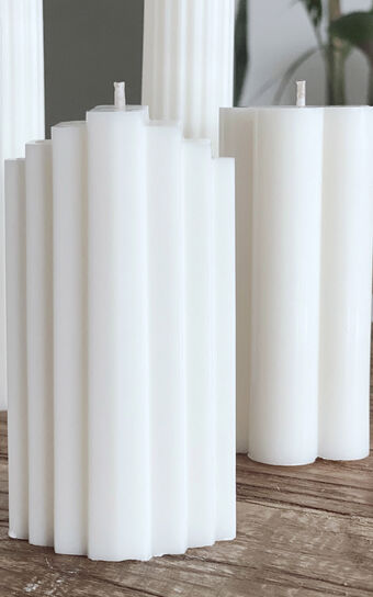 Summer & Spade - Bailey Pillar Candle in White