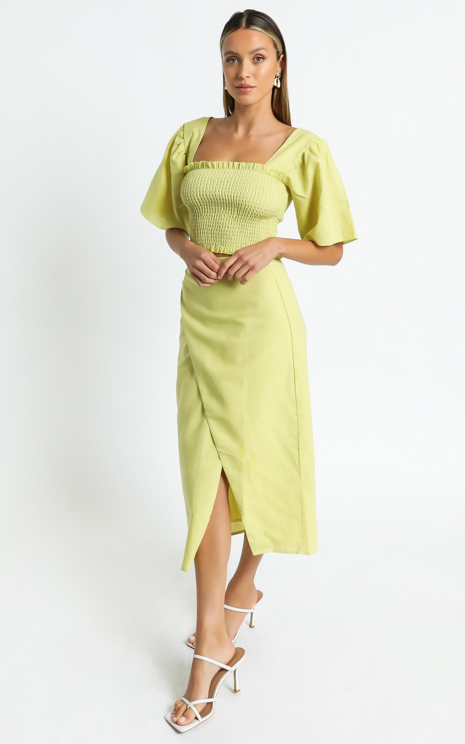 Charlie Holiday - Mila Wrap Skirt in Chartreuse | Showpo USA