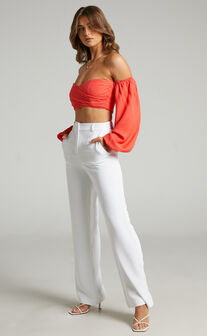 Bonnie Tailored Wide Leg Pants in White