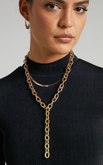 Zdenka Layered Gold Chain Necklace in Gold