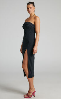 Runaway the Label - Bewitched Strapless Midi Dress in Black