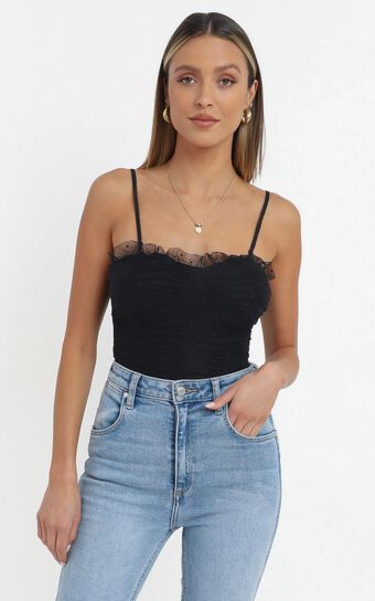Out Of Patience Bodysuit in Black