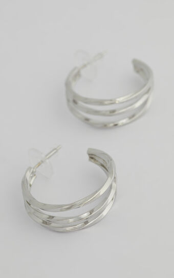 Promise Hoop Earrings in Silver