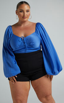 Delia Long Sleeve blouse in Blue