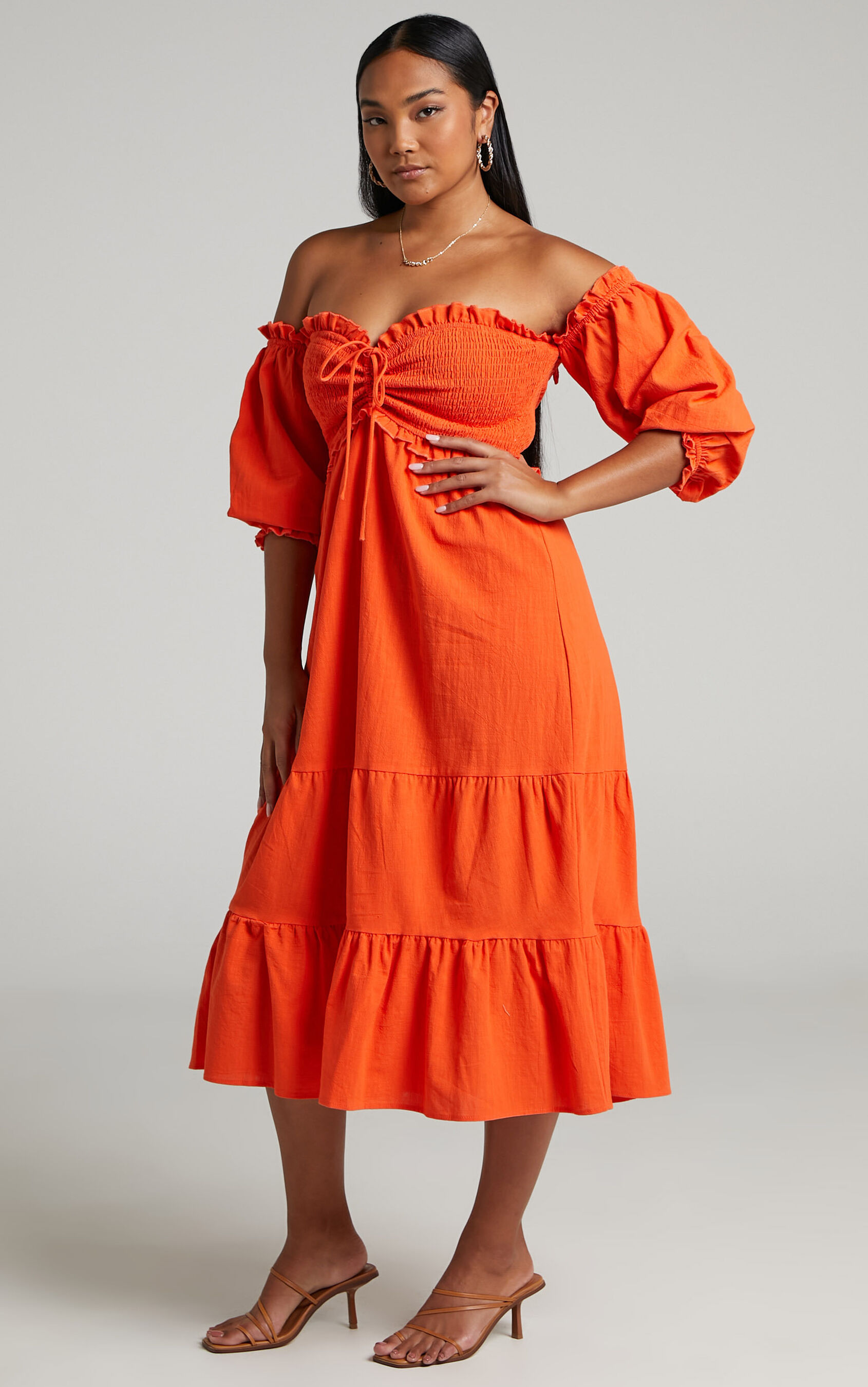 nikka-shirred-bodice-midi-dress-with-puff-sleeves-in-oxy-fire