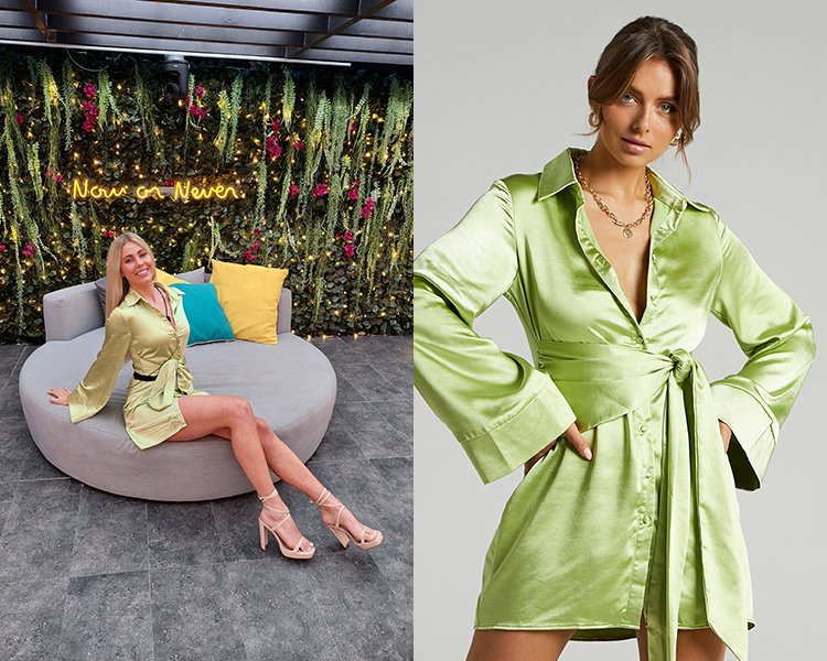 hadid-button-down-satin-shirt-dress-with-waist-tie-in-green