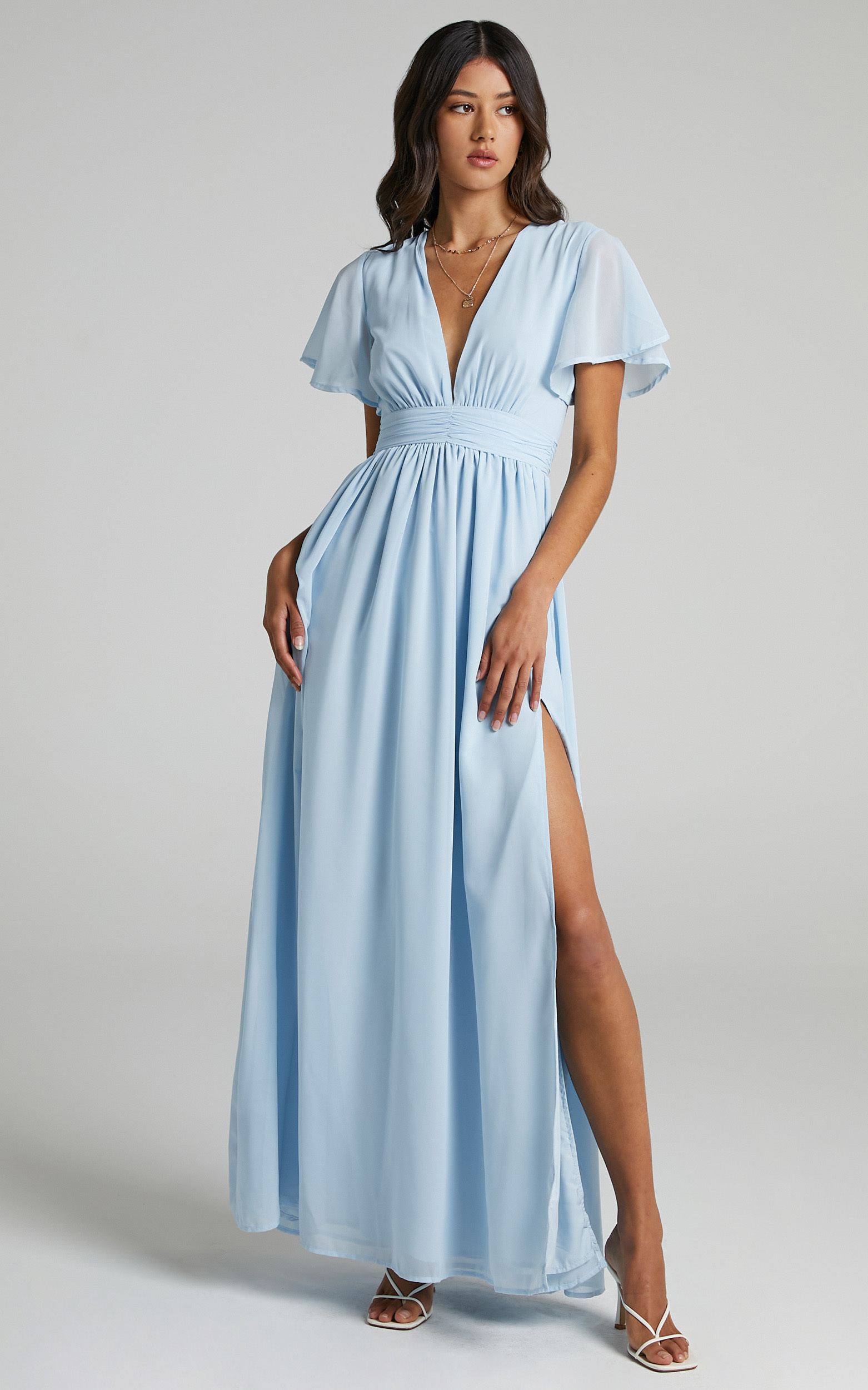 December Empire Waist Maxi Dress in Light Blue - 06, BLU1, hi-res image number null