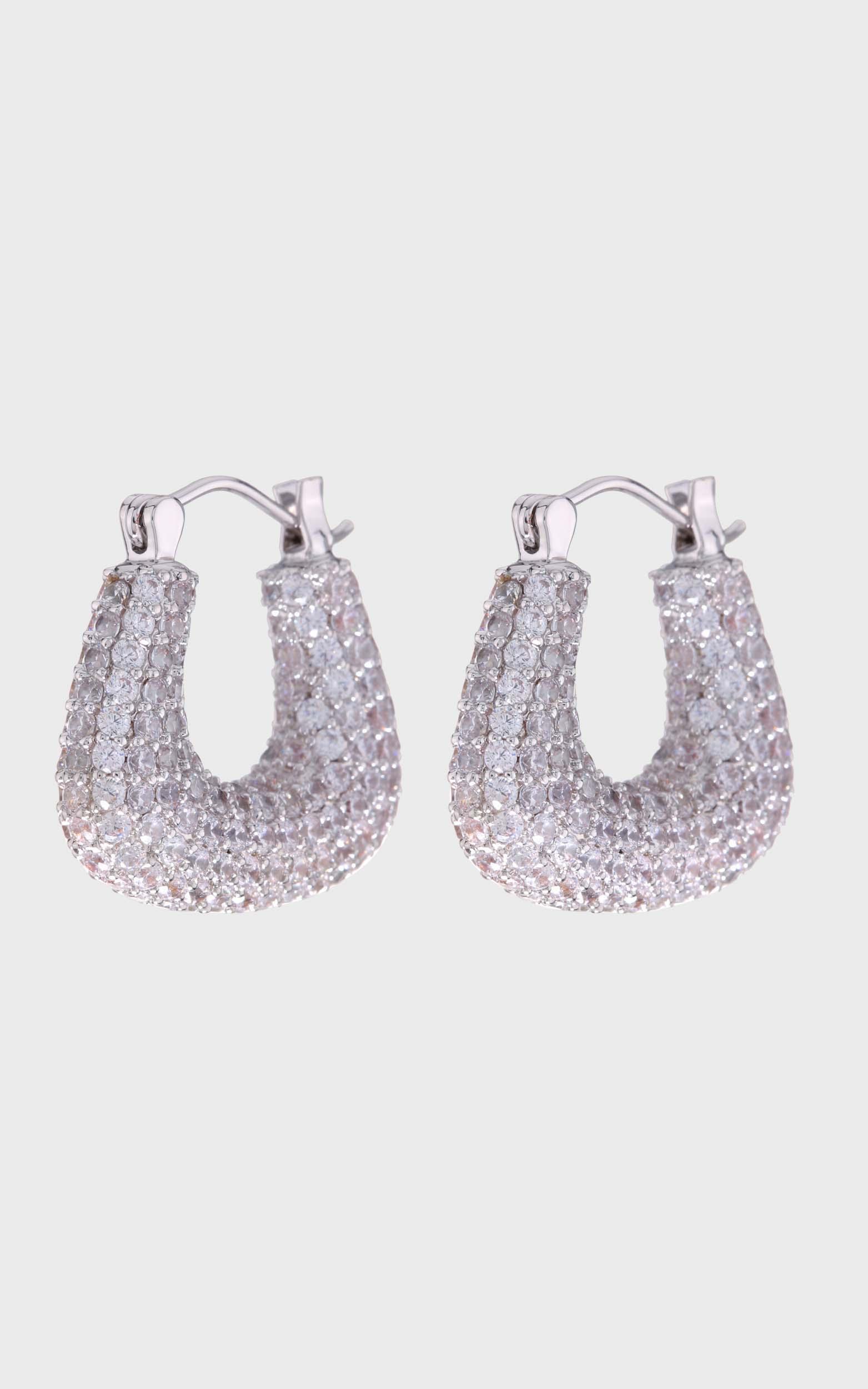 Luv AJ - Pave Tia Hoops in Silver, , hi-res image number null
