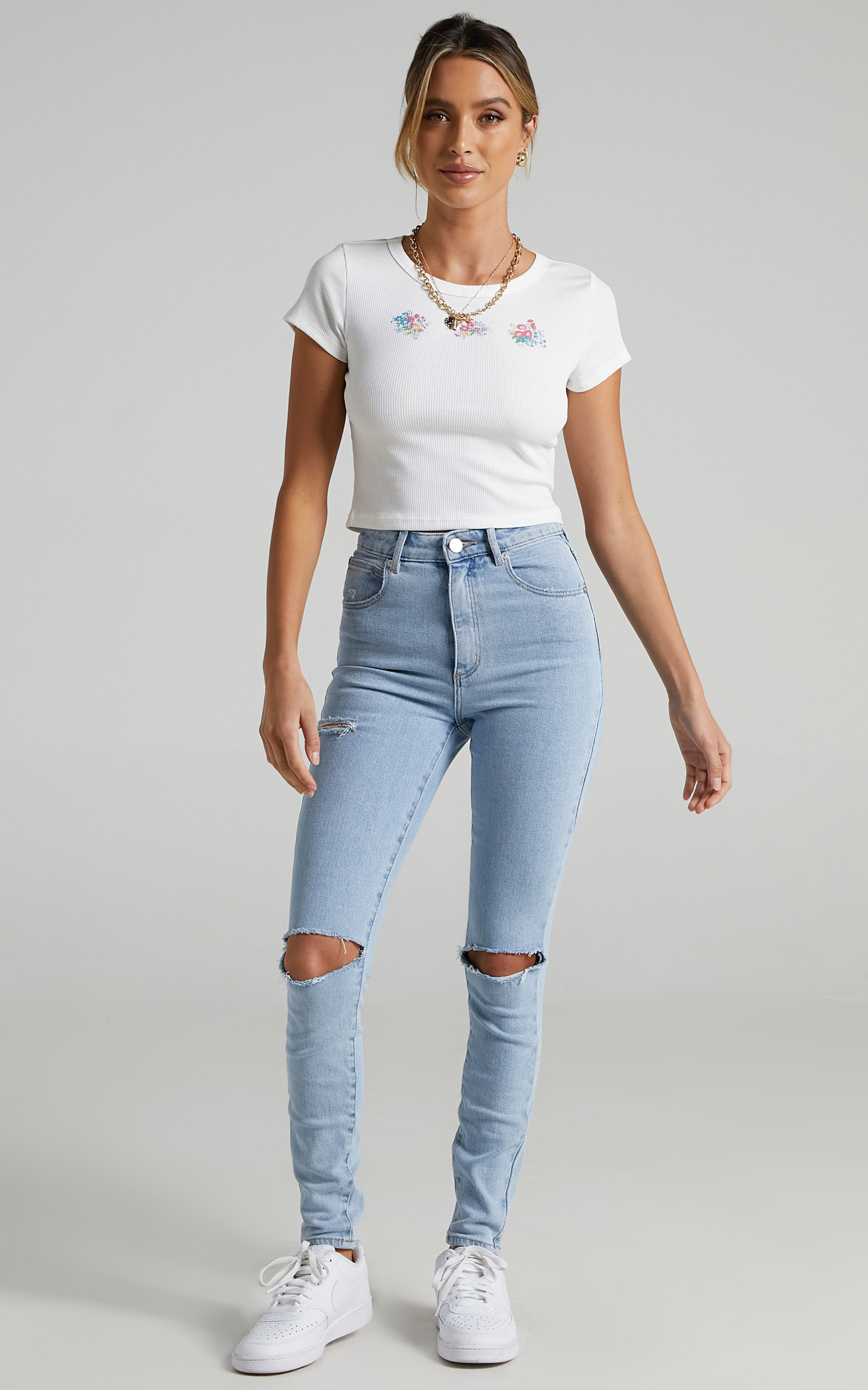 Drea Tee in White, White, hi-res image number null