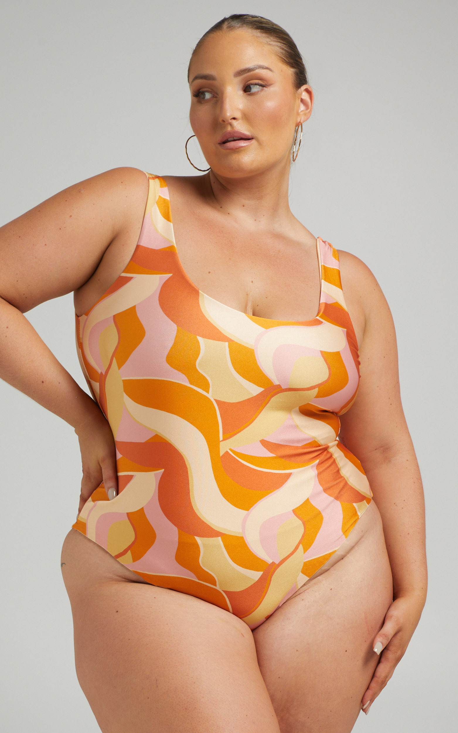 Malik Low Back One Piece in Summer Swirl - 04, MLT1, hi-res image number null