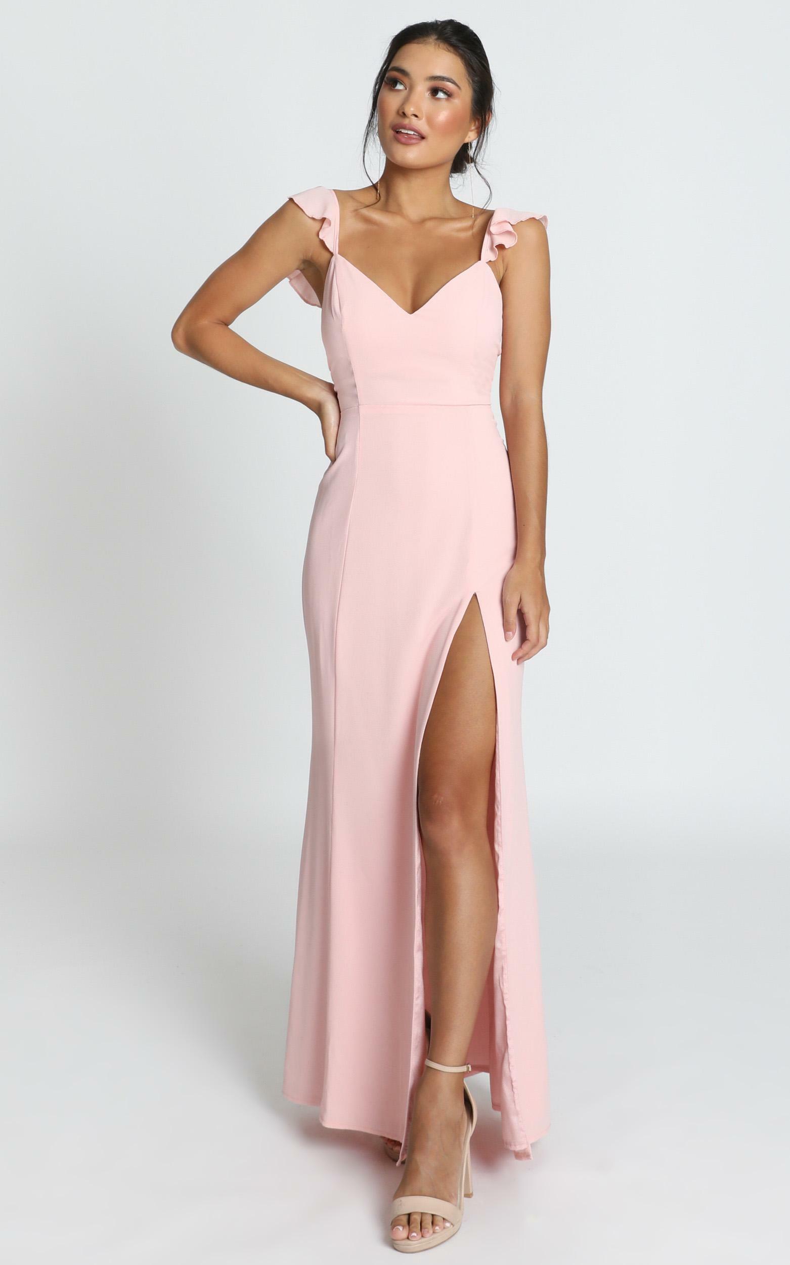 More Than This Ruffle Strap Maxi Dress in Blush - 06, PNK1, hi-res image number null