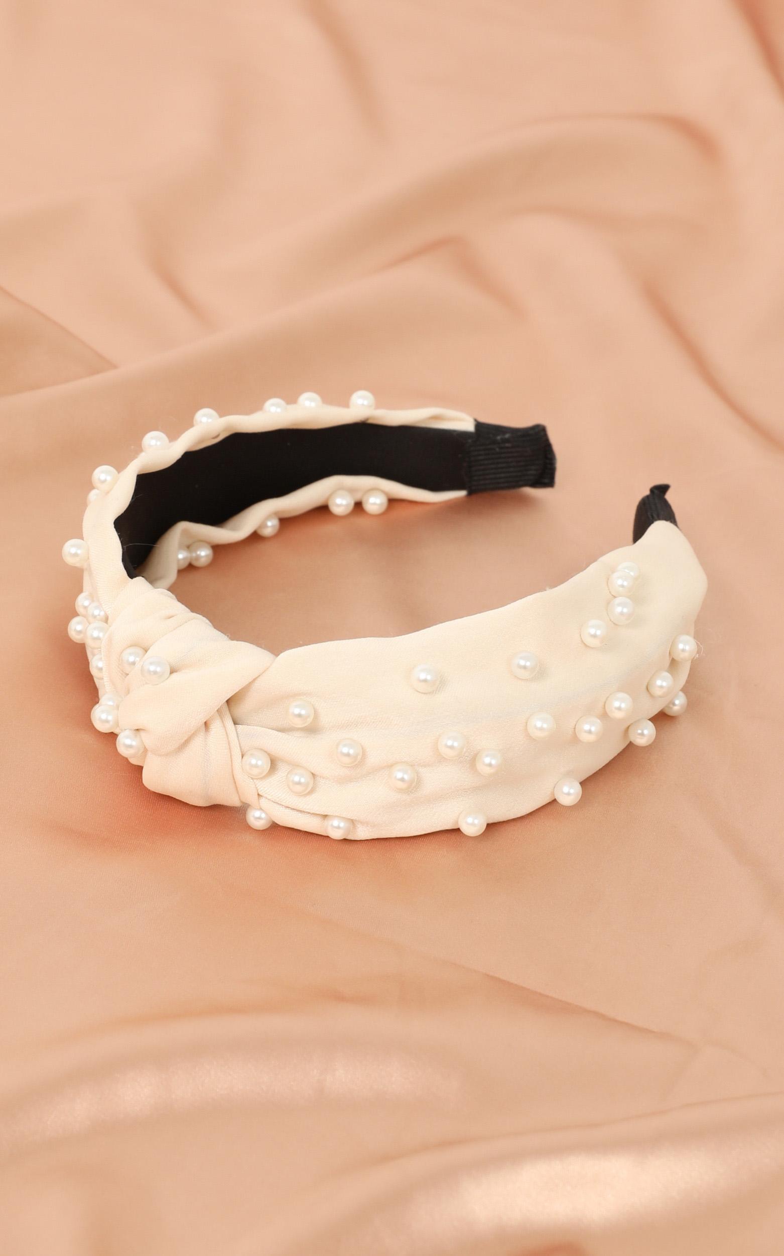 Waiting For You Headband In Cream And Pearl, , hi-res image number null