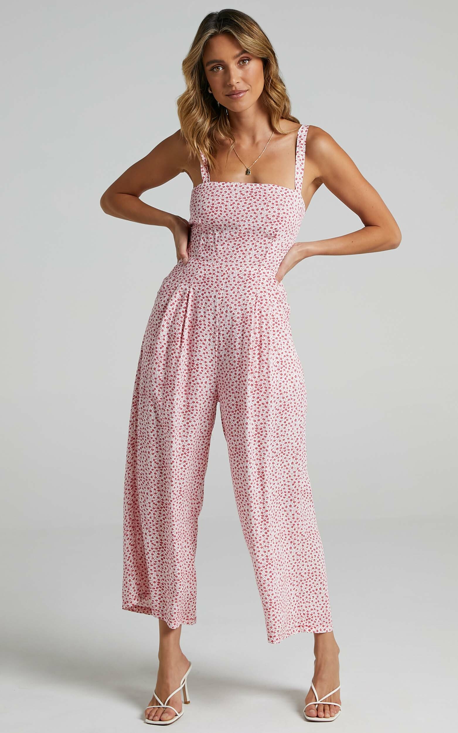 Life On The Road Jumpsuit in Red Floral - 20, RED2, hi-res image number null