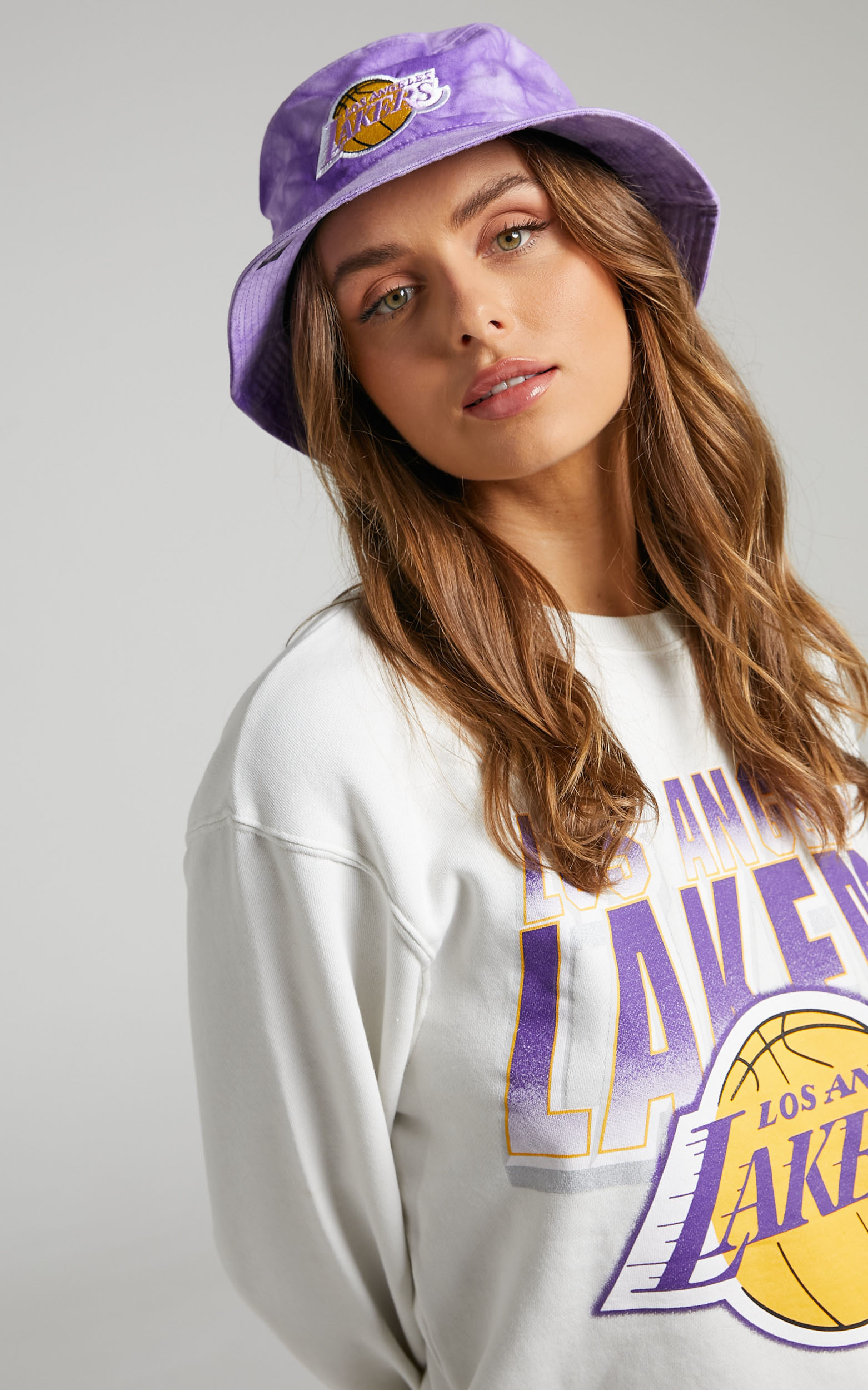Mitchell & Ness - LA Lakers Tye Dye Bucket Hat in Purple - NoSize, PRP1, hi-res image number null