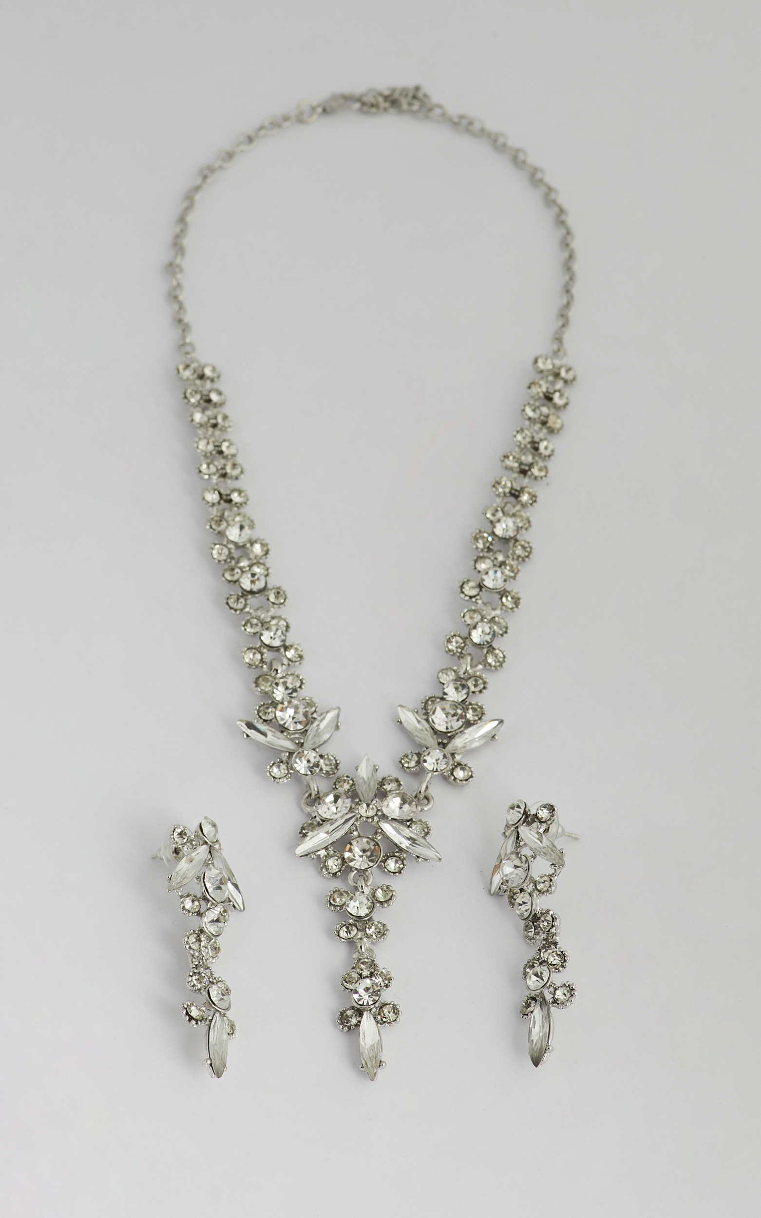 Luxome Drop Necklace and Earrings Set in Silver - NoSize, SLV2, hi-res image number null