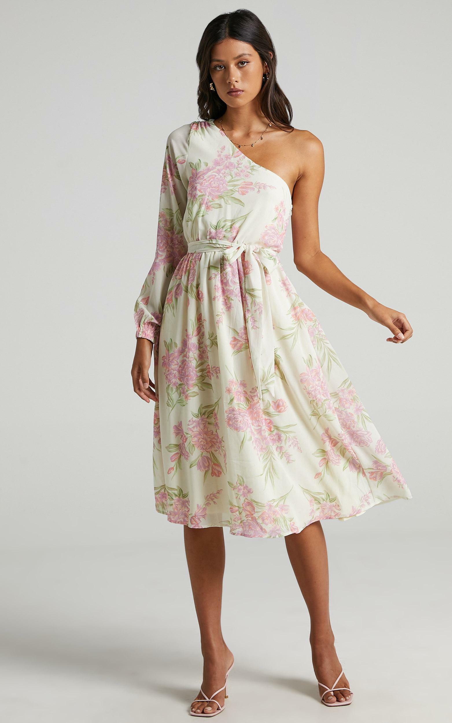 The Cerise Midi dress in Cream Floral - 06, MLT1, hi-res image number null