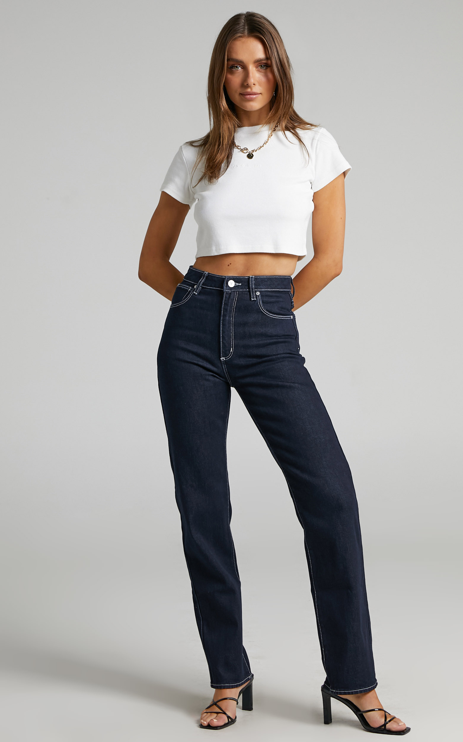 Abrand - A '94 High Straight Alice Jean in Rinse Denim - 06, BLU1, hi-res image number null