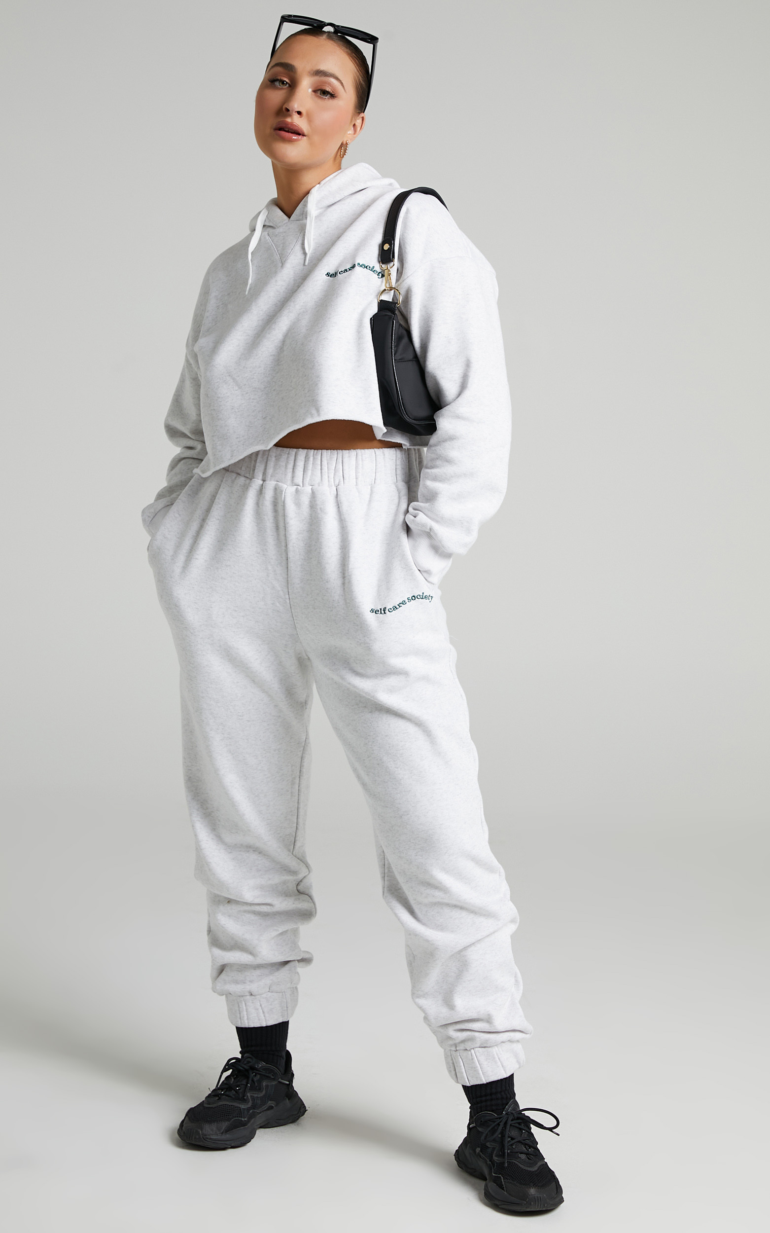 Sunday Society Club - Maddie Sweatpants in White Marle - 04, WHT6, hi-res image number null