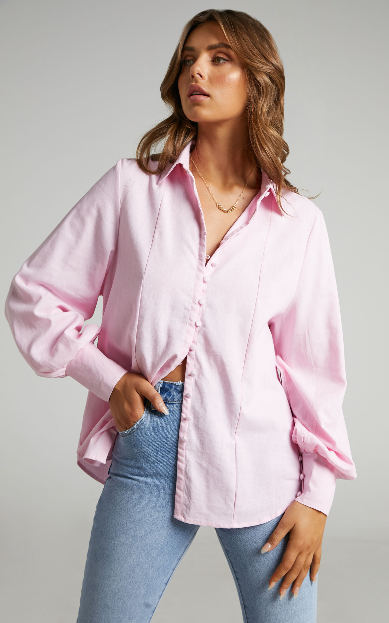 Kiva Blouse in Baby Pink - 06, PNK3, hi-res image number null