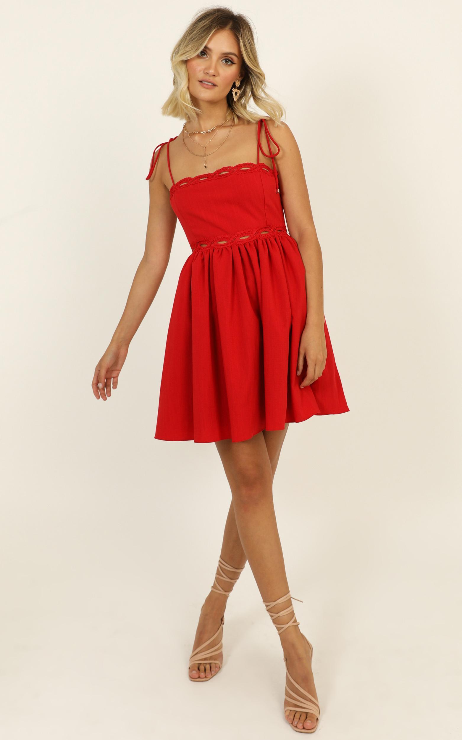 Get Out Right Now Dress in red linen look - 20 (XXXXL), Red, hi-res image number null