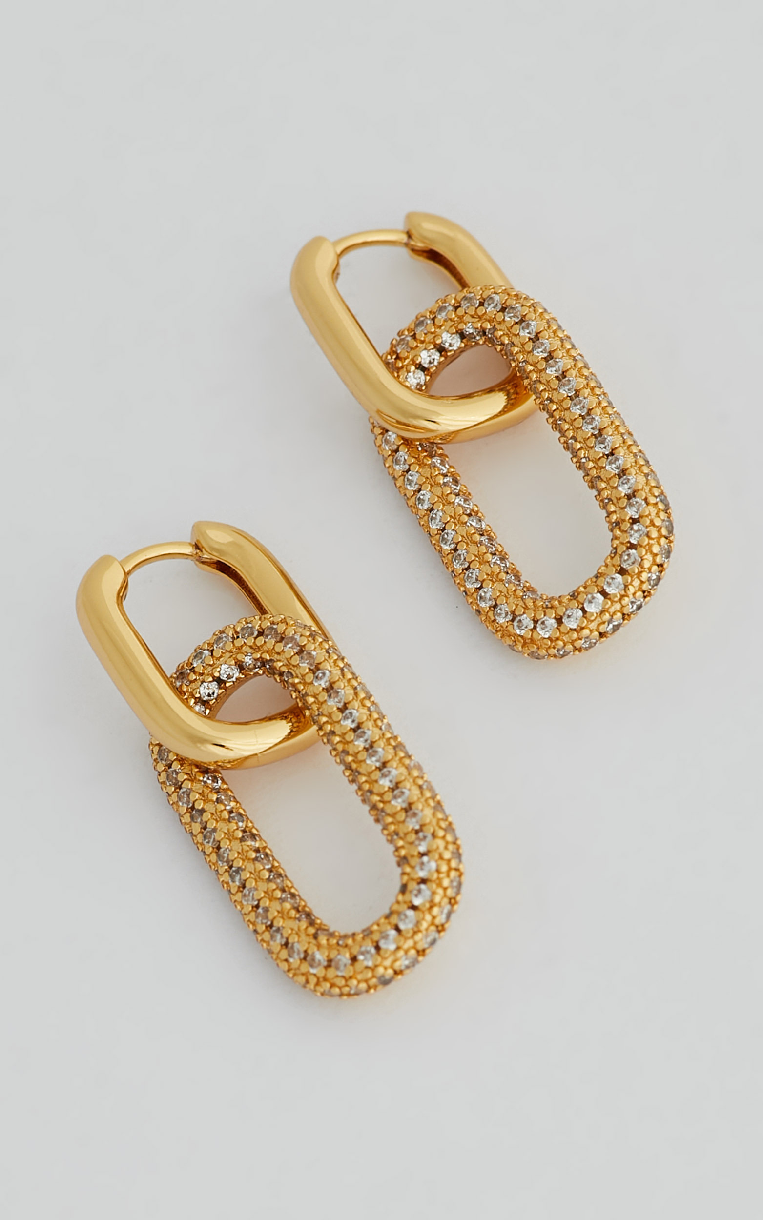 Luv AJ - Pave Simone Loop Hoops in Gold - NoSize, GLD1, hi-res image number null