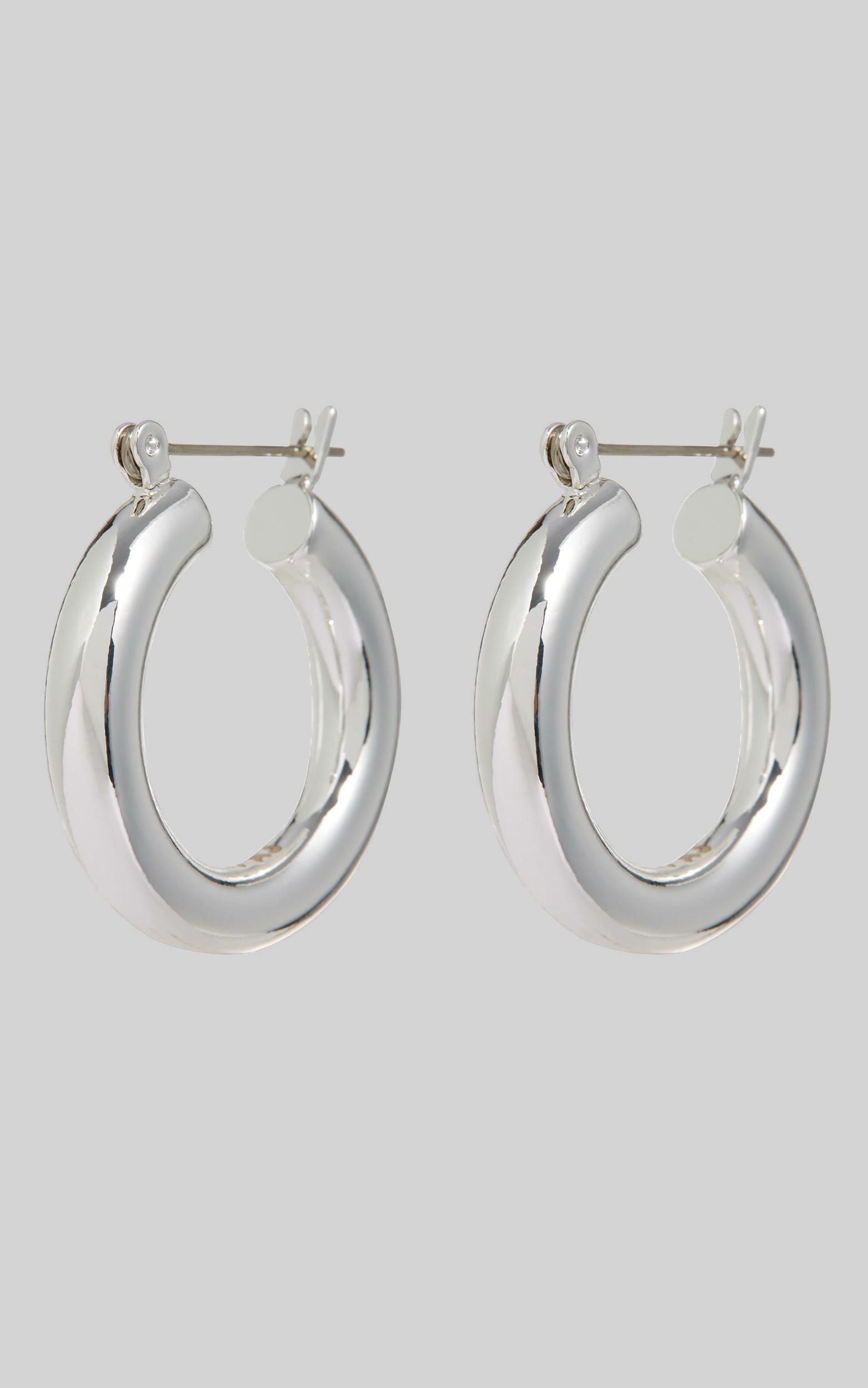 Luv AJ - The Baby Amalfi Tube Hoops in Silver, , hi-res image number null