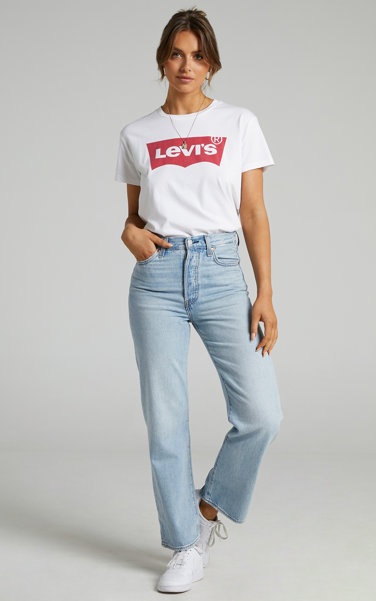 Levis - Ribcage Straight Jean in Middle Road | Showpo