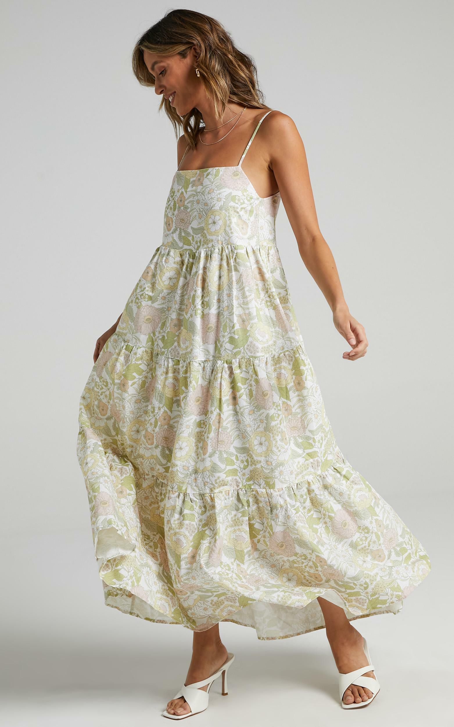Charlie Holiday - Isabella Maxi Dress in Forest Olive Floral | Showpo USA