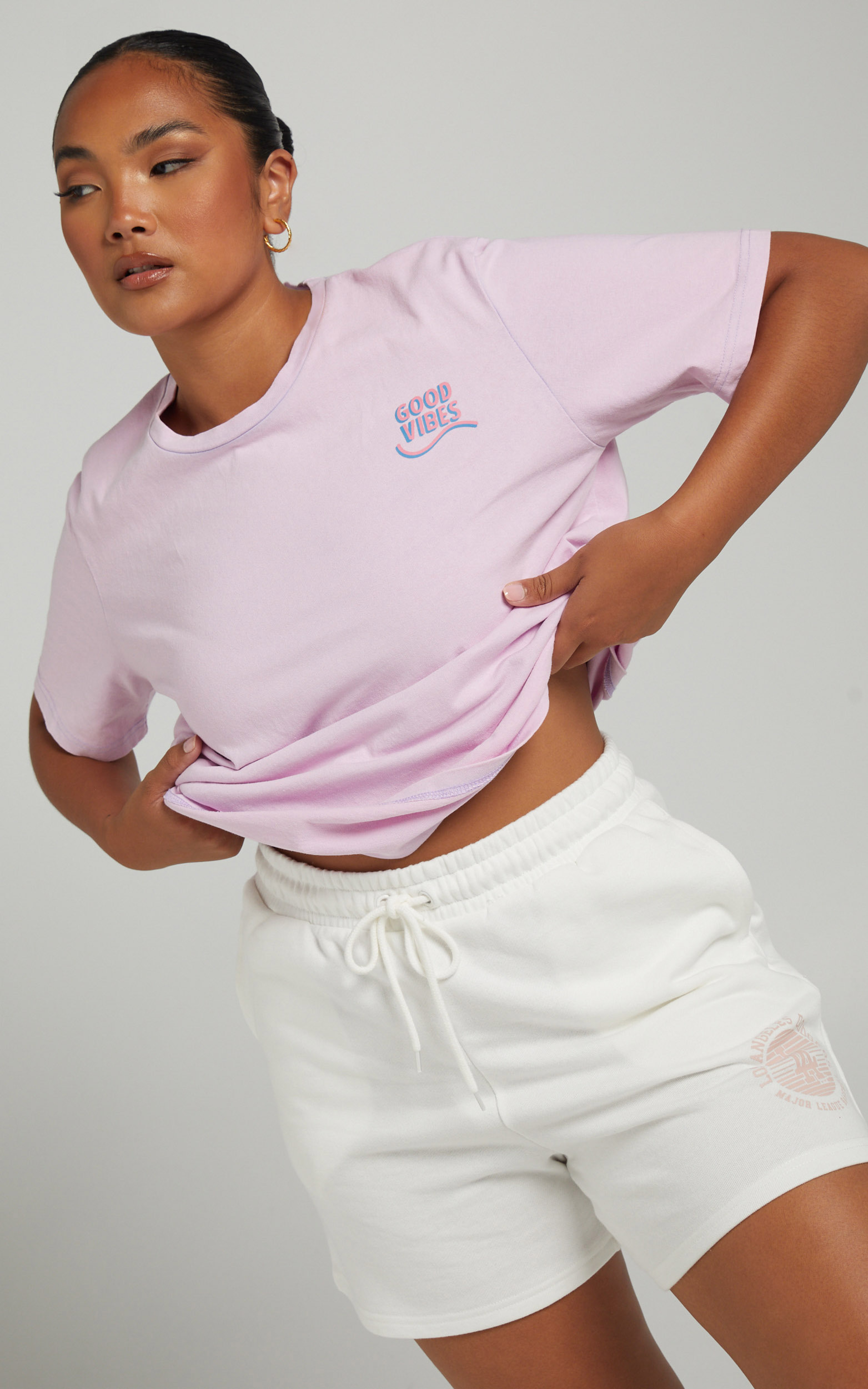 Catch My Vibe Graphic T Shirt in Lilac - 04, PRP1, hi-res image number null
