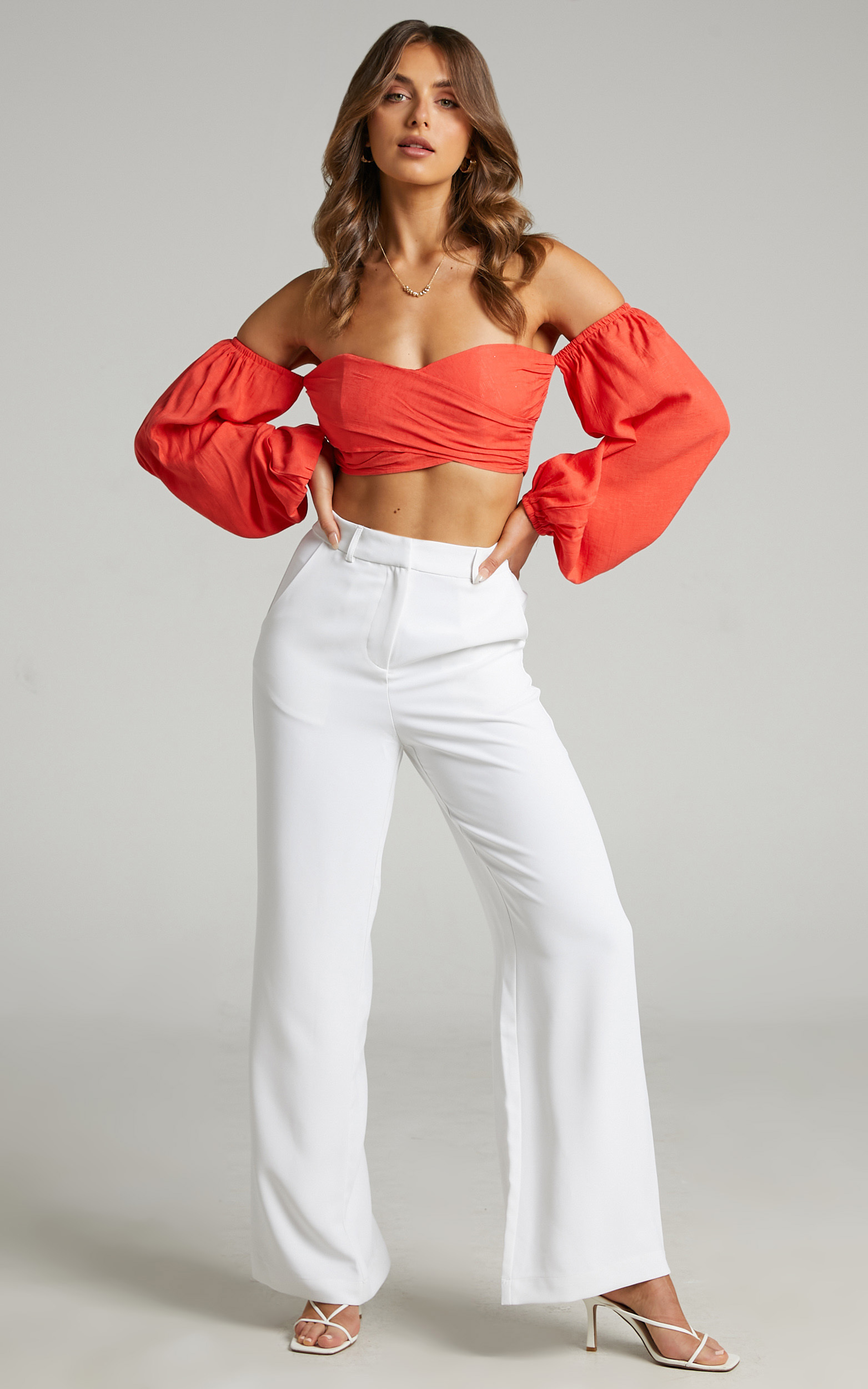 Bonnie Tailored Wide Leg Pants in White - 06, WHT5, hi-res image number null