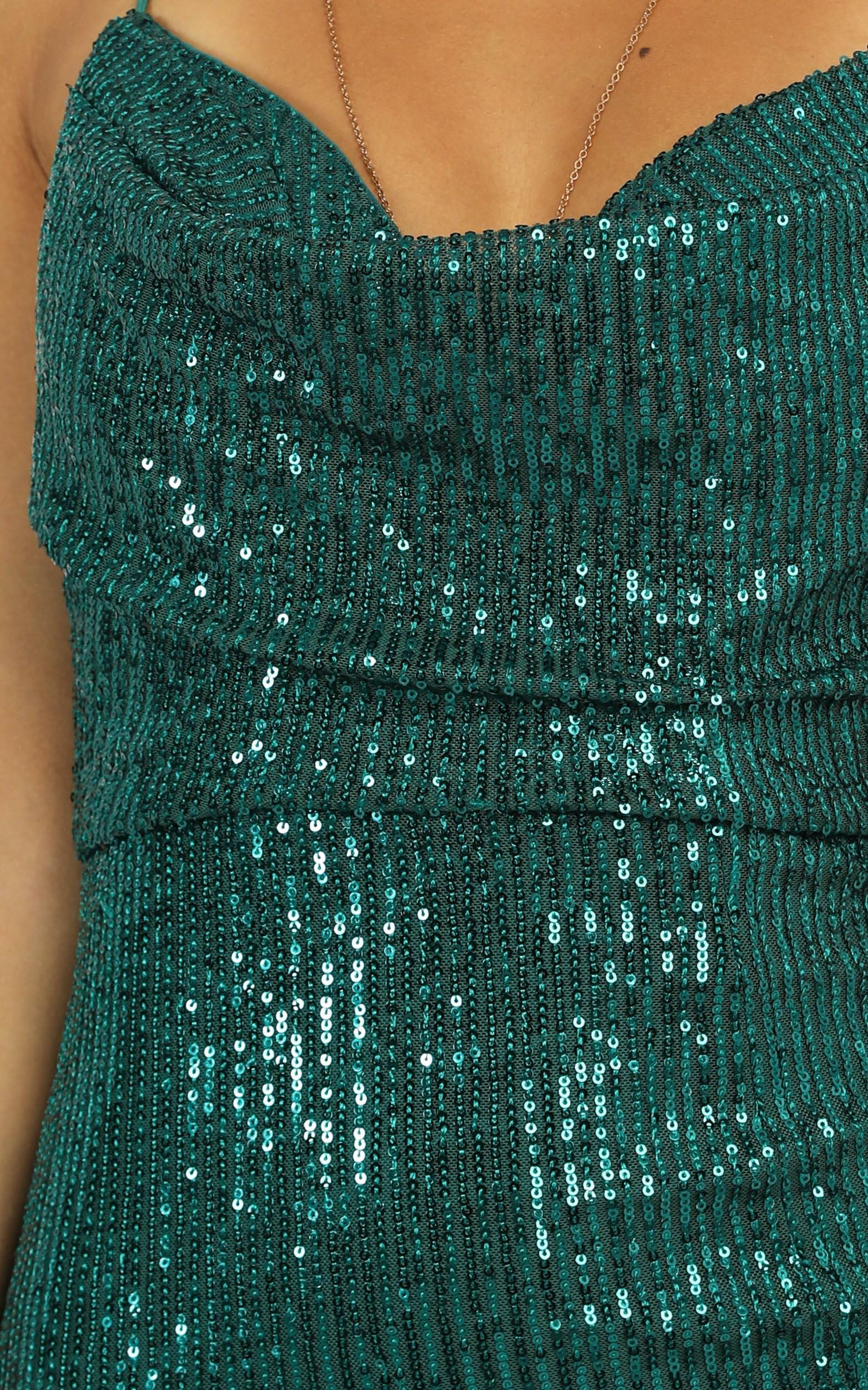 Together With You Maxi Dress In Emerald Green Sequin | Showpo