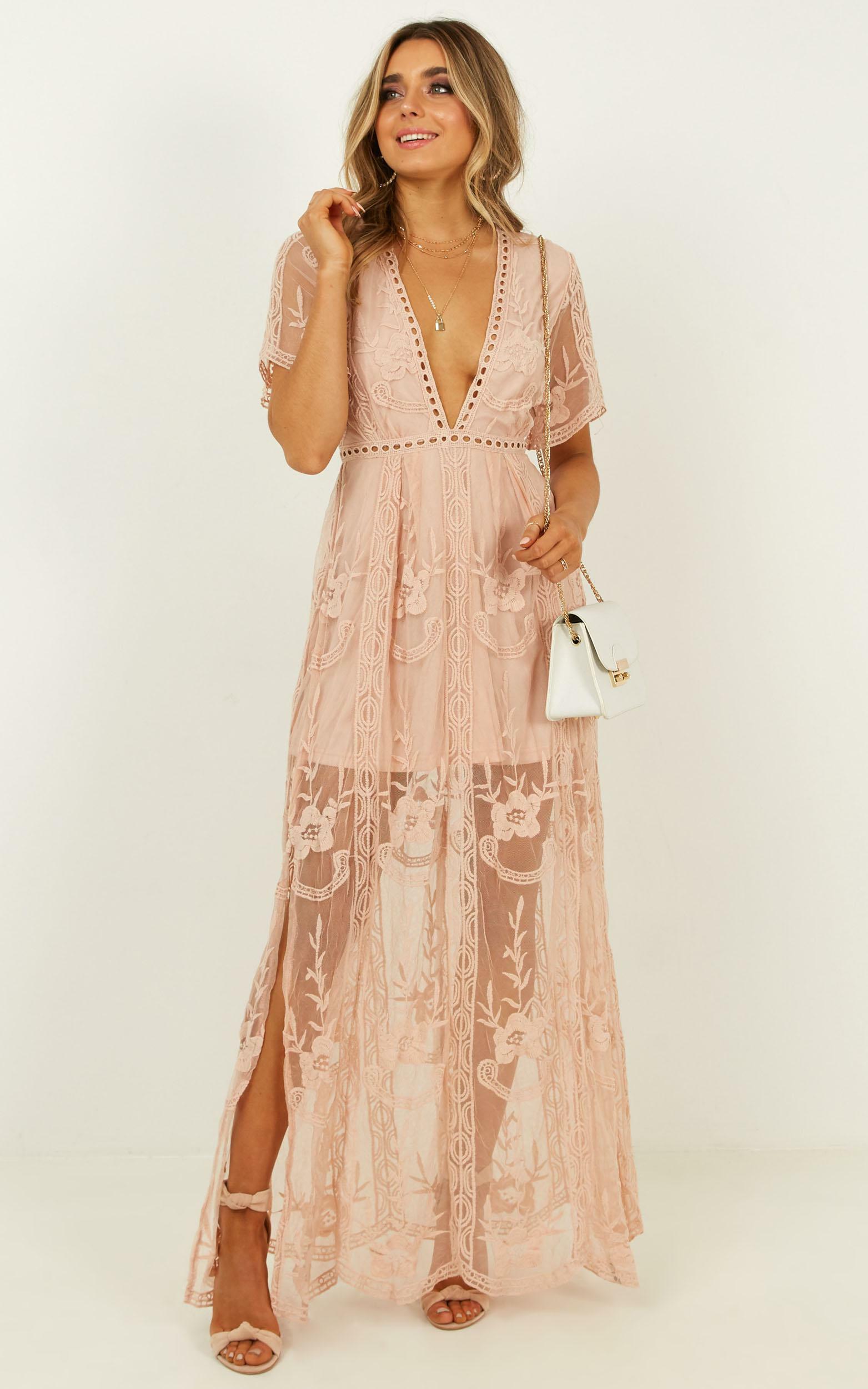Love Spell maxi dress in blush lace - 20 (XXXXL), Blush, hi-res image number null