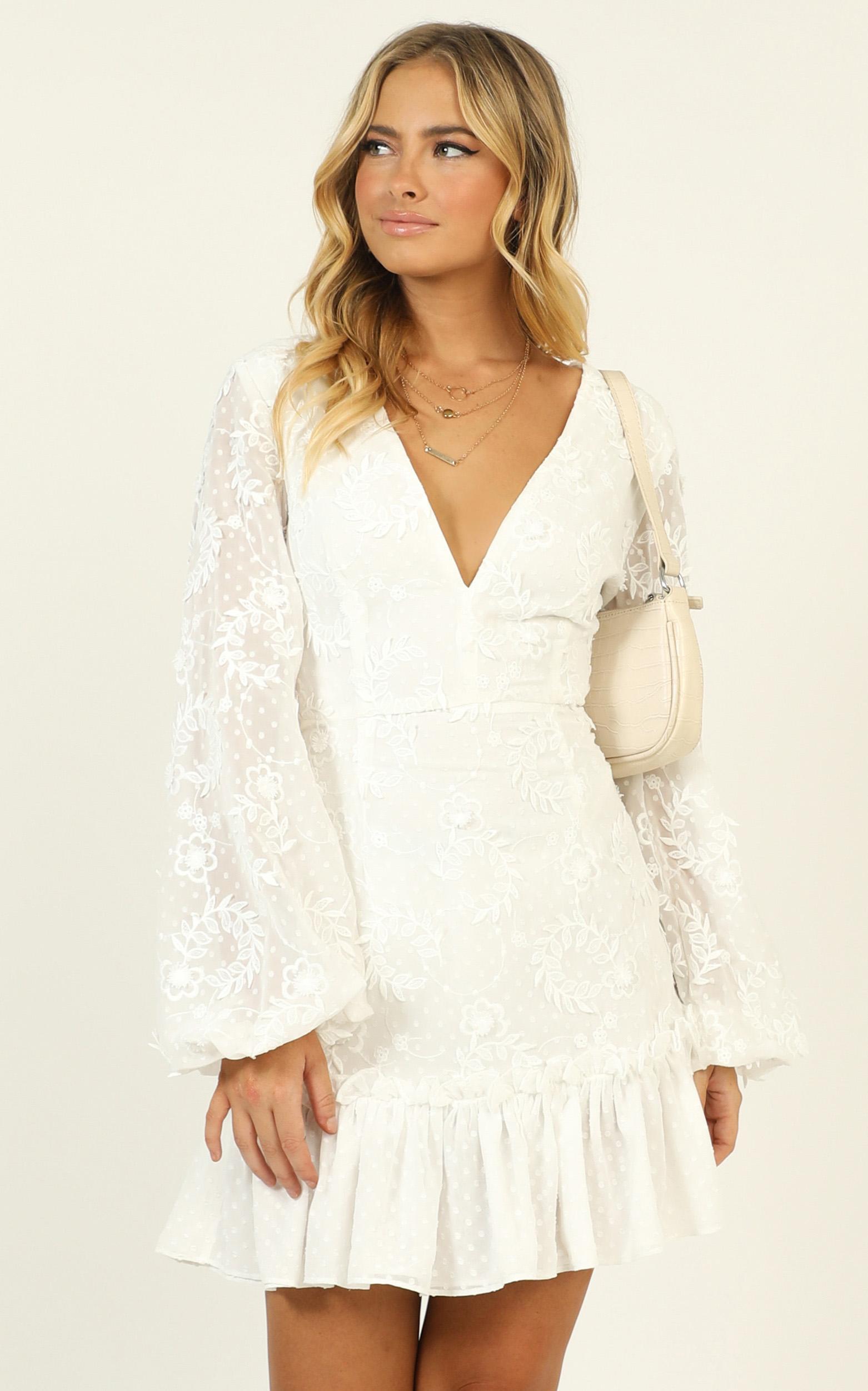 Lets Cheers For Love Dress In White Embroidery | Showpo USA
