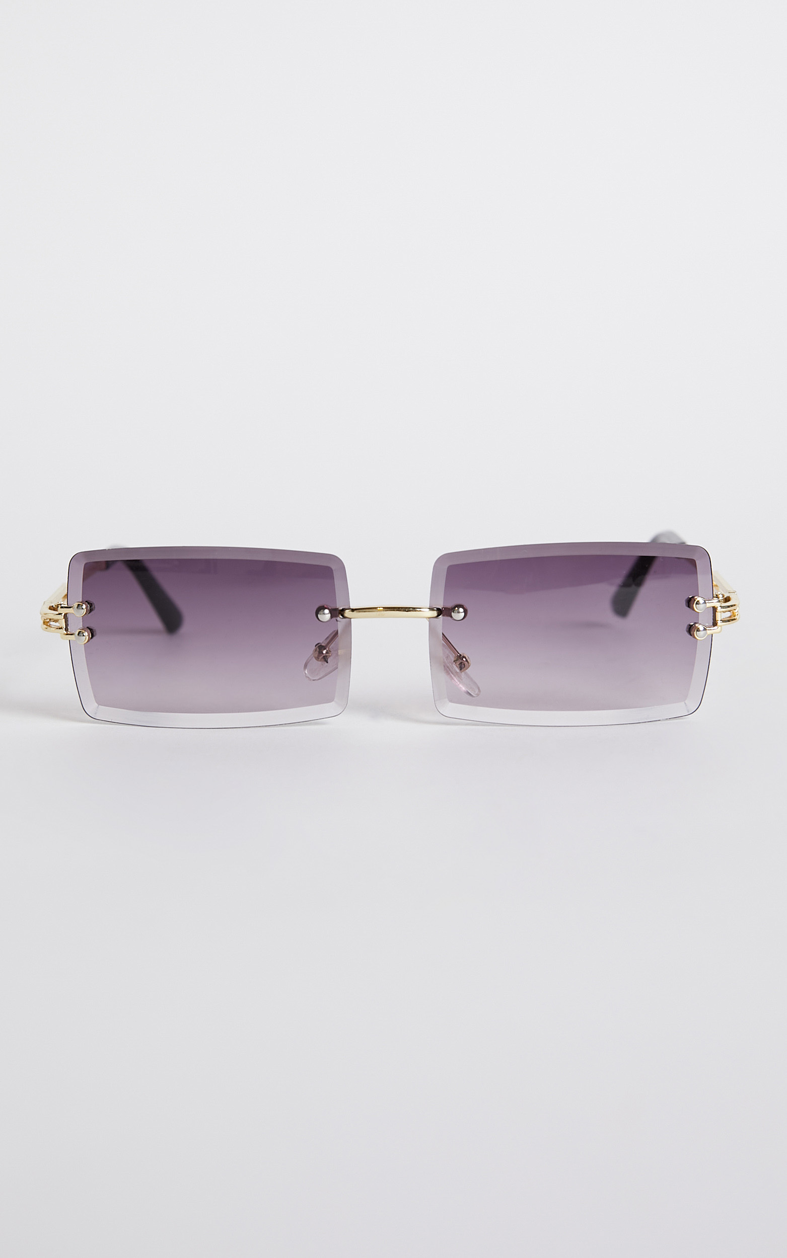 Shinji Sunglasses - Rimless Square Sunglasses in Pink Fade - NoSize, PNK2, hi-res image number null