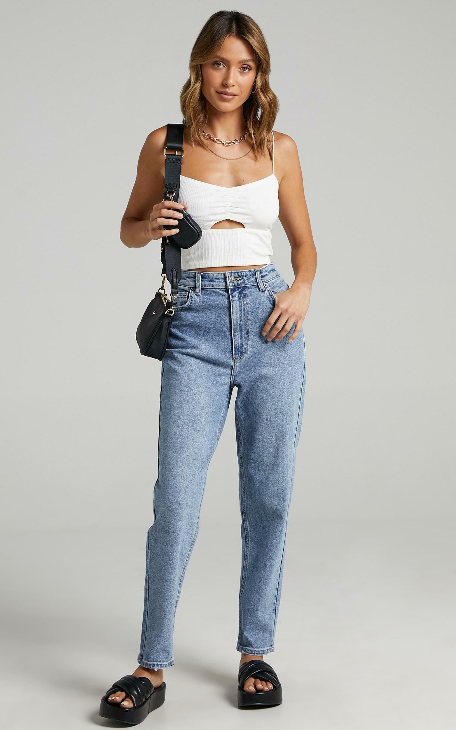 Lee - Hourglass High Mom Jeans in Bias Blue - 06, BLU1, hi-res image number null