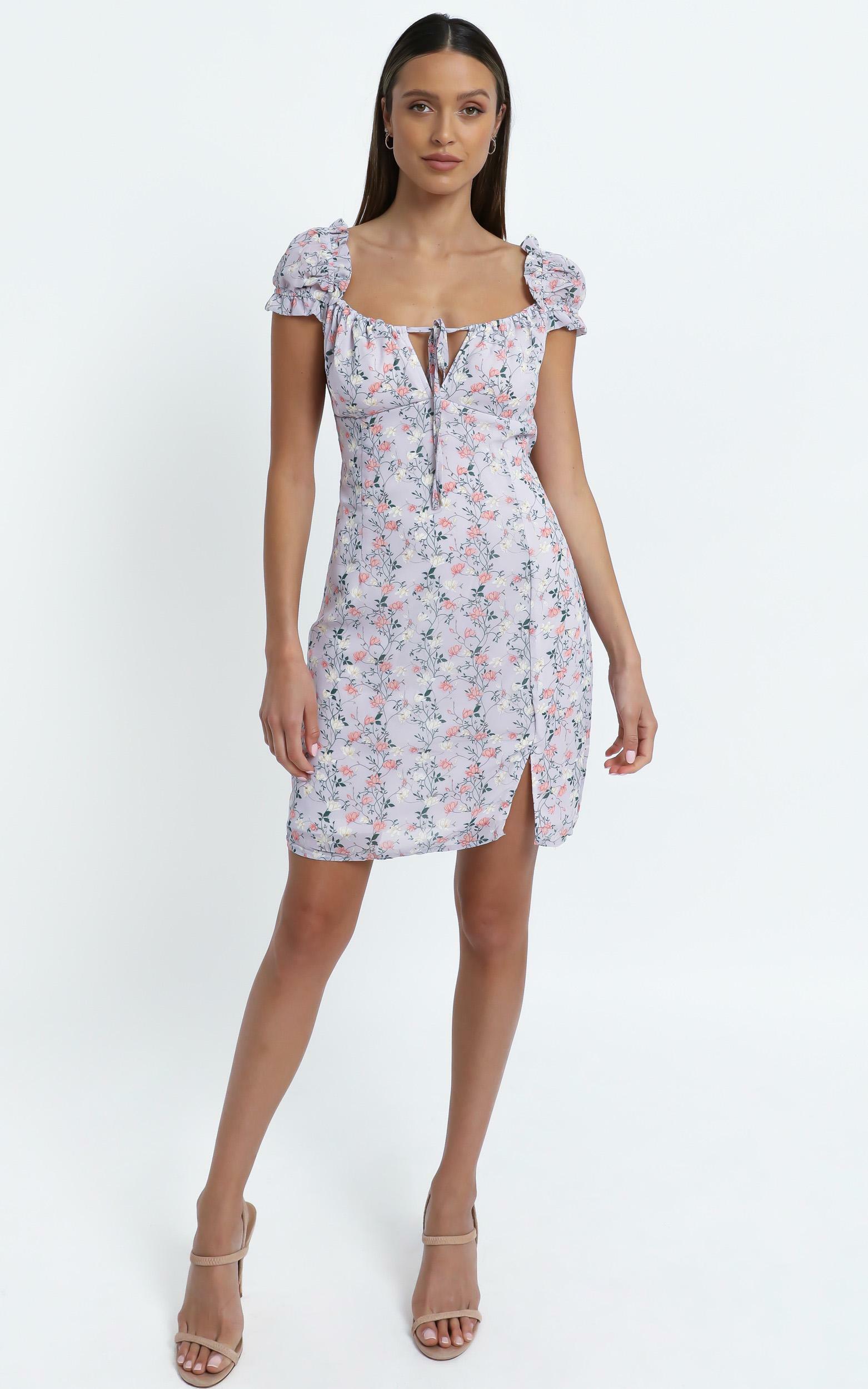 Chadwick Dress in Lilac Floral - 14 (XL), Purple, hi-res image number null