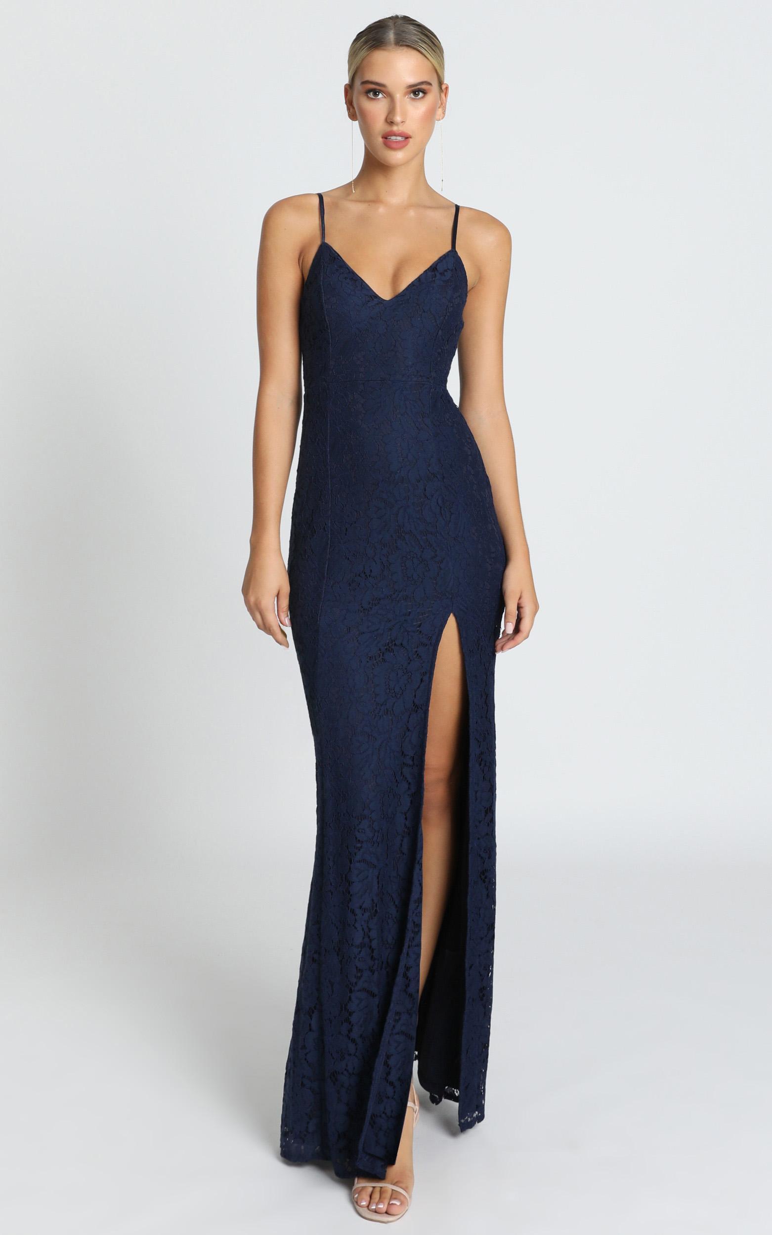 Always Extra Split Maxi Dress in Navy - 20, NVY3, hi-res image number null