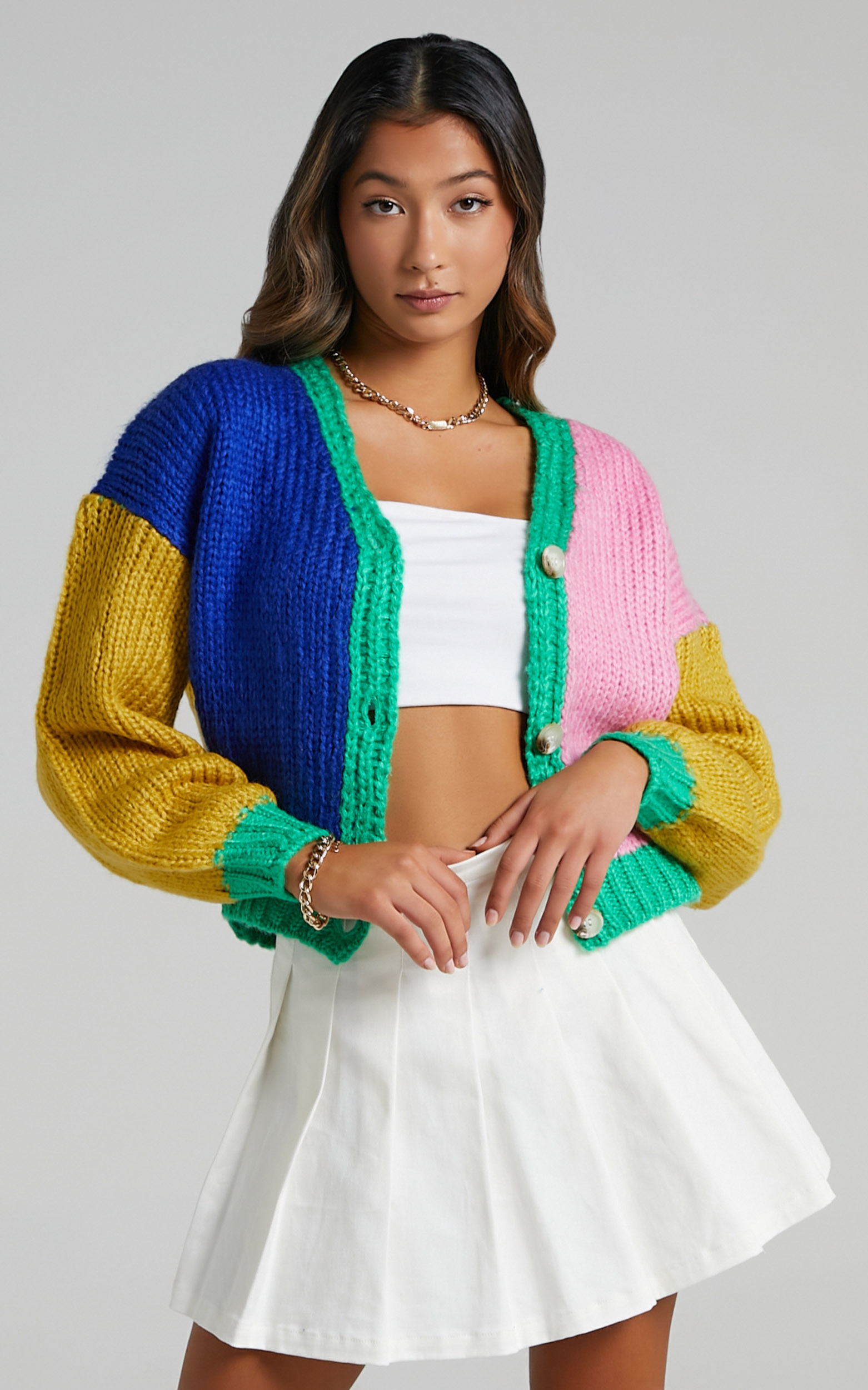 Dante Button Up Knit Cardigan in Multi - L, MLT1, hi-res image number null