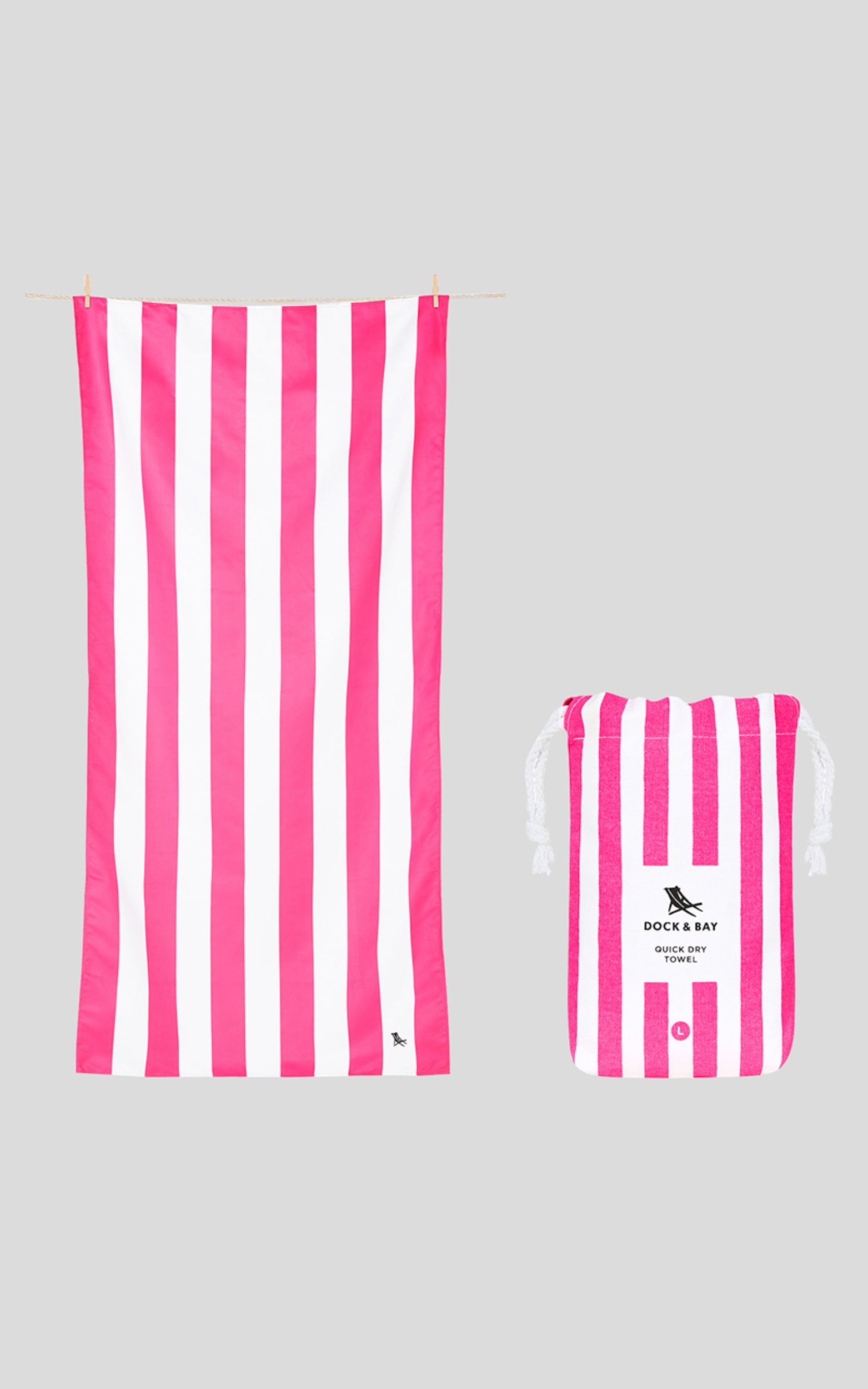 Dock & Bay - Beach Towel Cabana Collection (XL) in Malibu Pink - NoSize, PNK1, hi-res image number null